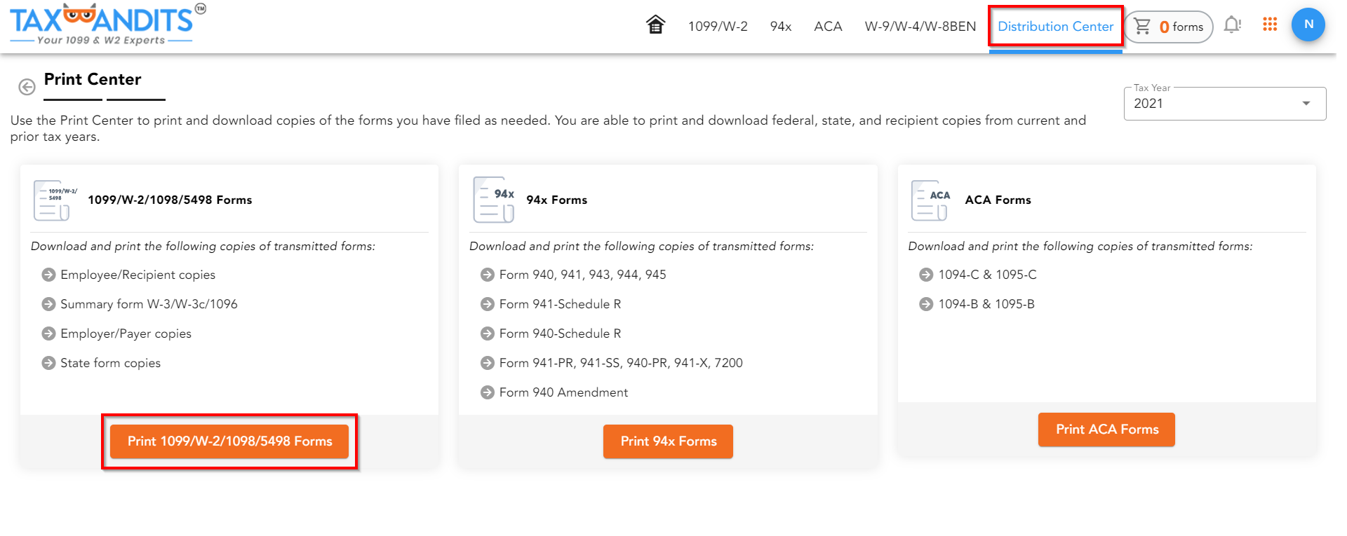 How to download a copy of the transmitted 1099 forms in TaxBandits?