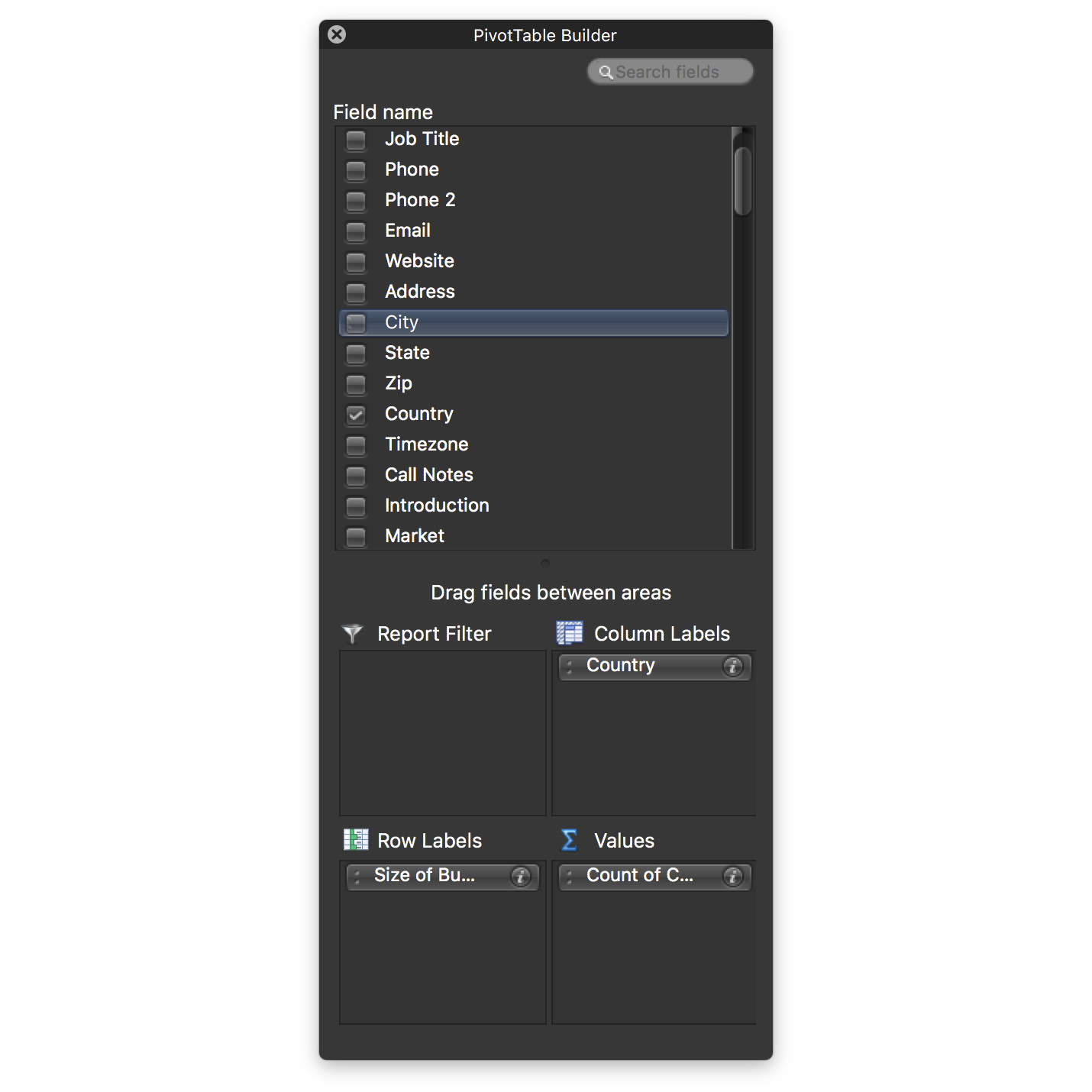 pivot table builder