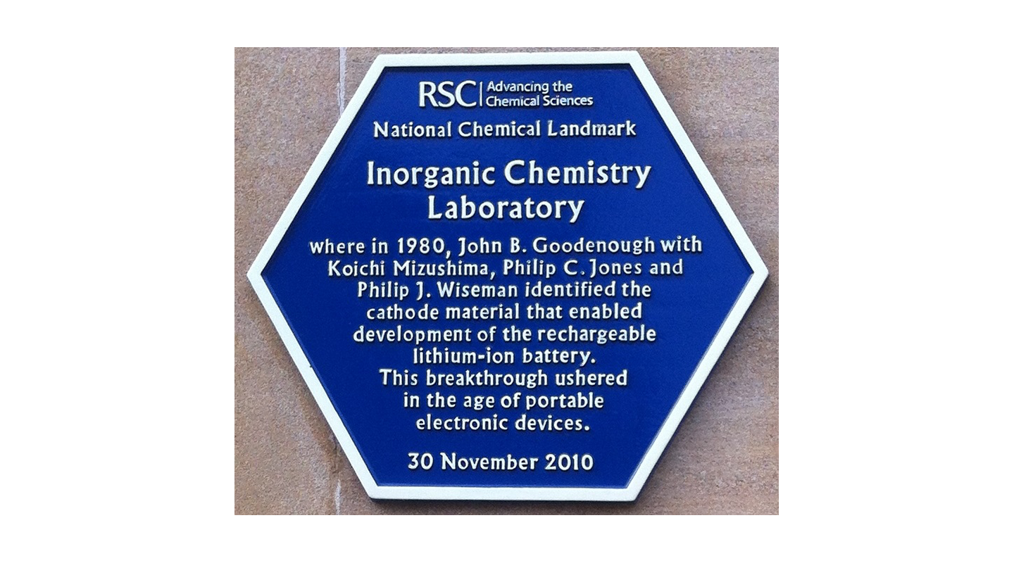 Plaque honoring John Goodenough