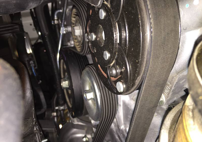 serpentine belt installed on engine