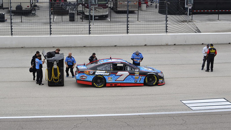 a race team with a car