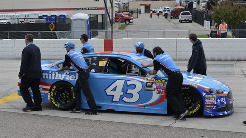 a race team with a car