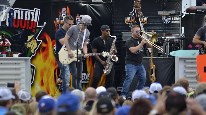 a band playing on a stage