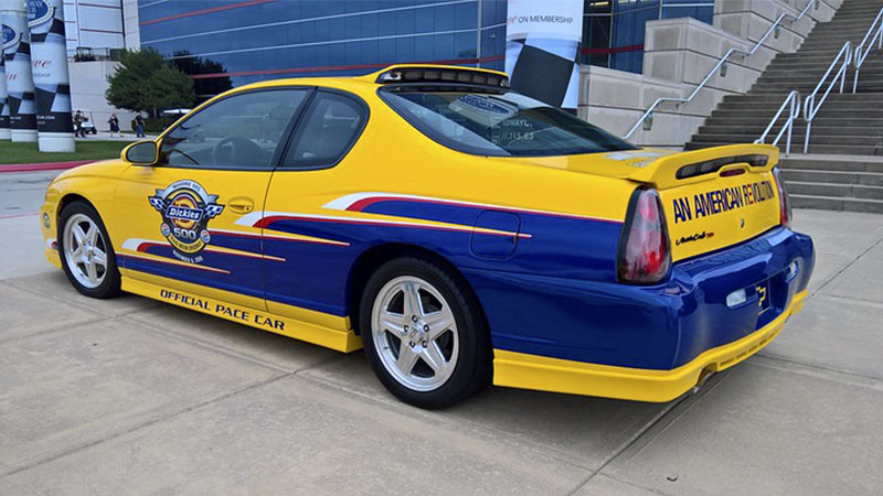 a pace car on display