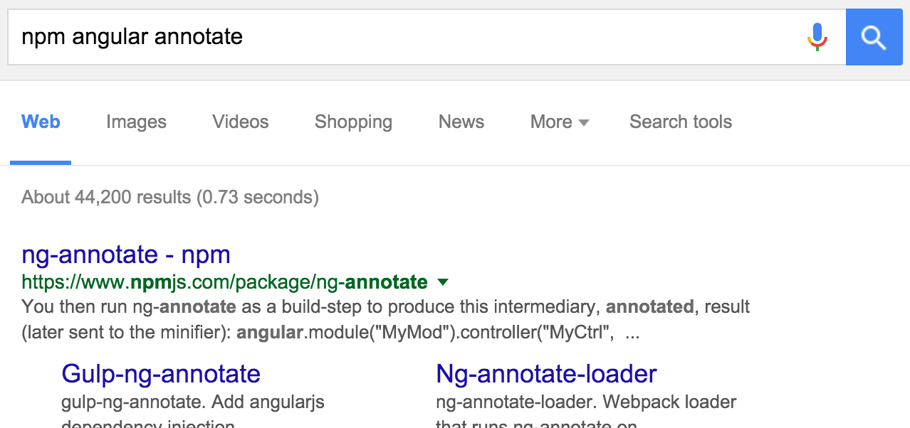 google npm
