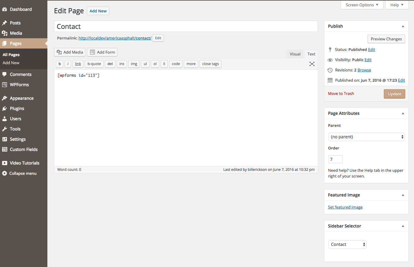 sidebar selector