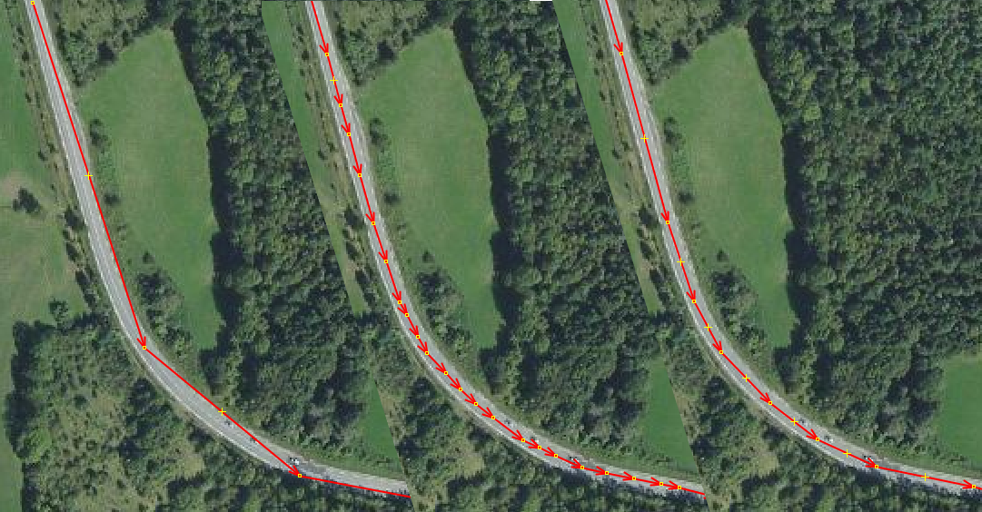 Muy pocos / mucha cantidad / la cantitdad correcta de nodos es una curba