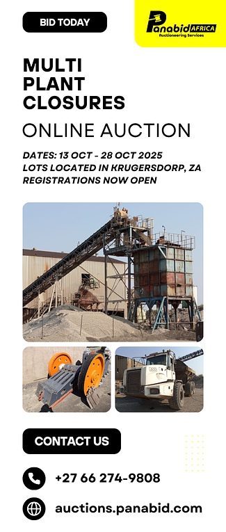MULTI PLANT CLOSURES - ONLINE AUCTION - KRUGERSDORP, ZA