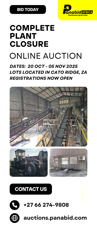 COMPLETE PLANT CLOSURE - ONLINE AUCTION - CATO RIDGE, ZA