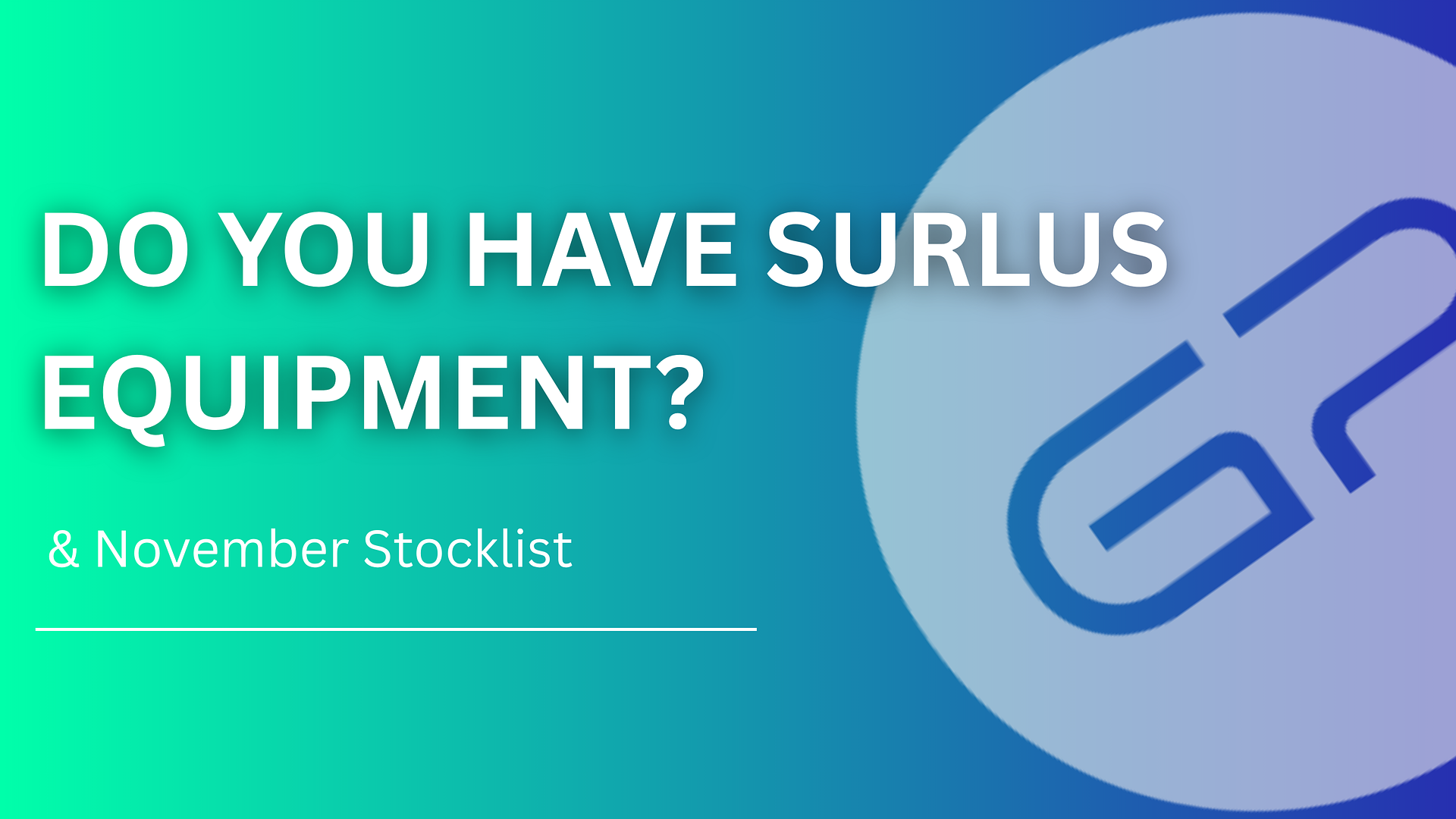 WE ARE ACTIVELY LOOKING FOR STOCK