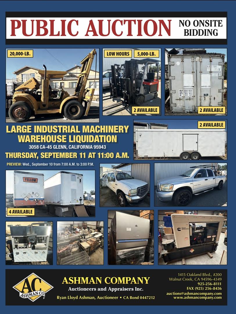 LARGE INDUSTRIAL MACHINERY WAREHOUSE LIQUIDATION 