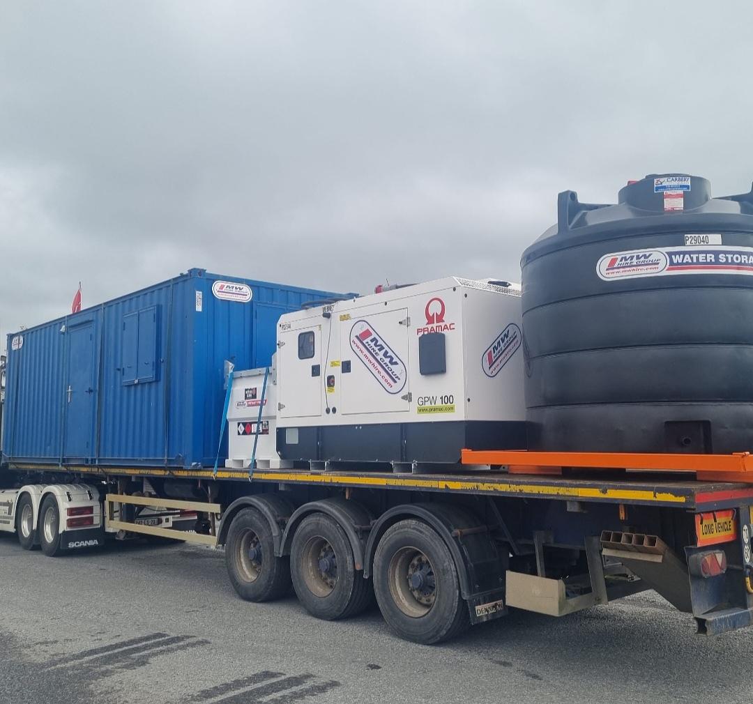 Site set up on its way to a project in Wicklow