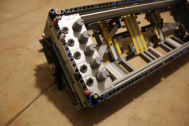 Some genius has made a modular synth case out of Lego