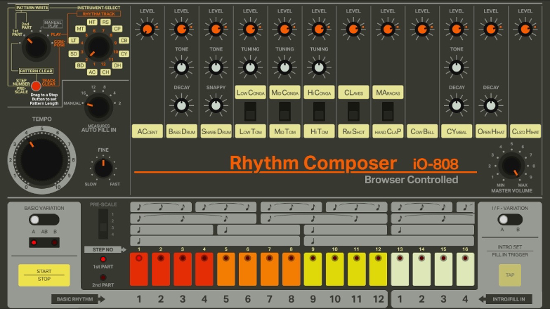 Play a replica of Roland's TR-808 drum machine in your browser