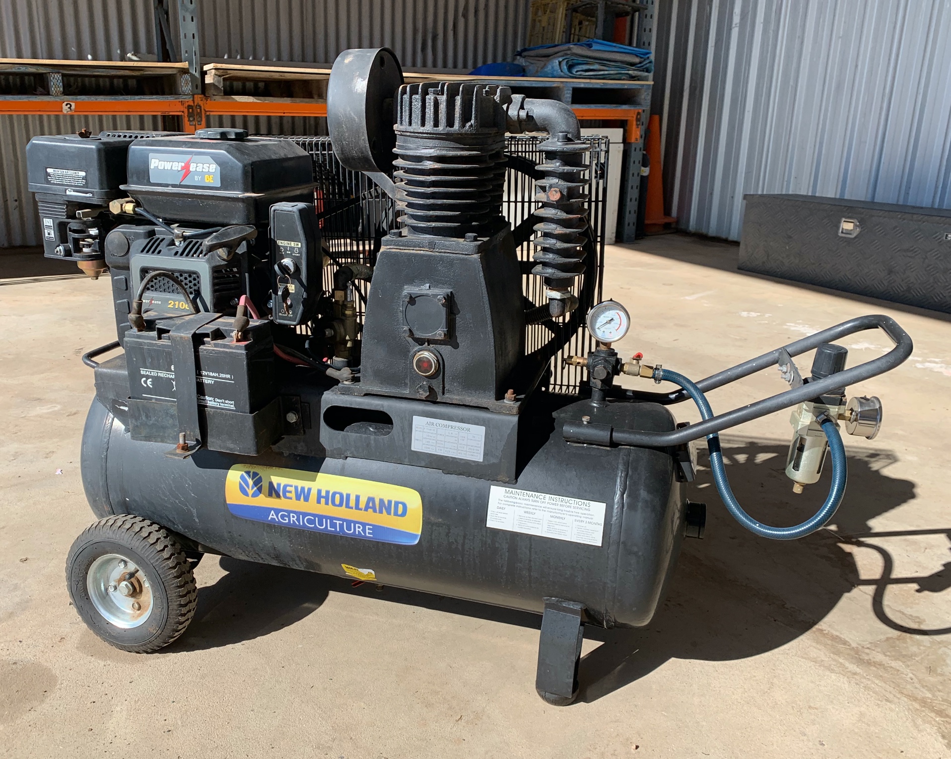 New Holland air compressor with 5hp Petrol Motor Machinery