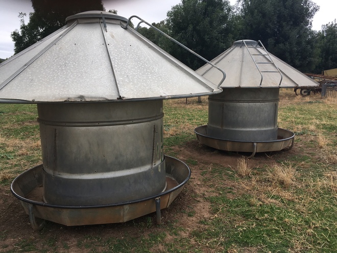2 X He Cattle Self Feeders Galvanised Livestock Equipment