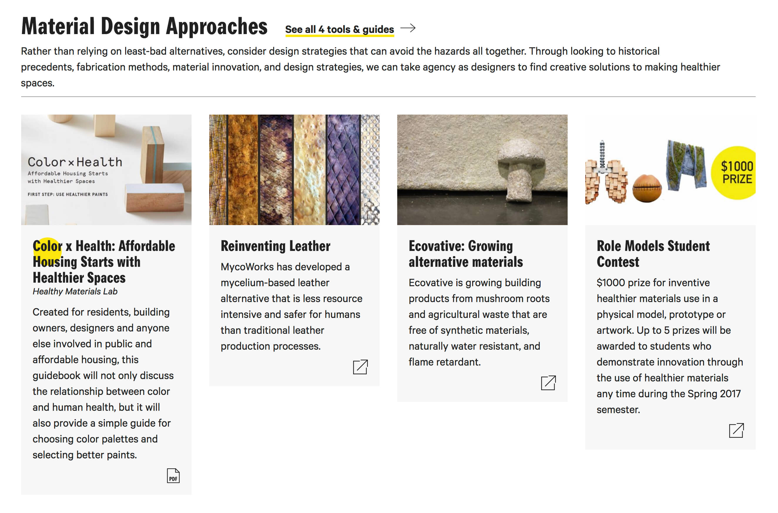 Healthy Materials Lab site Familiar Studio
