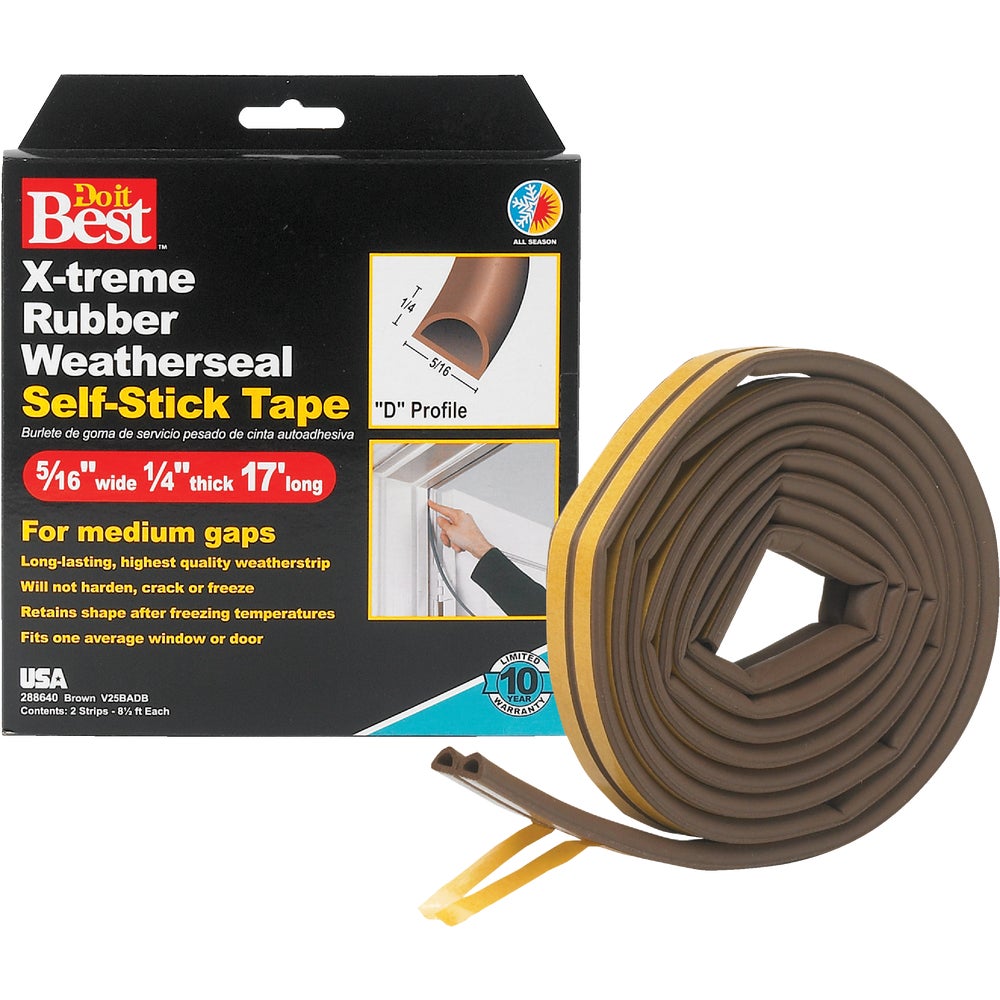 Thermwell Products Co. V25BADB Do it Best EPDM Rubber Weatherstrip Tape