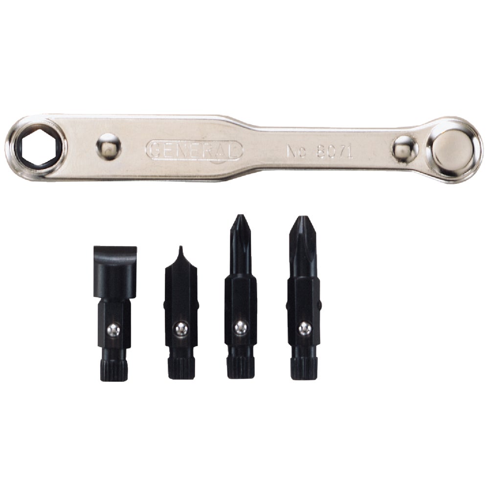 General Tools 8071 Ratchet Offset Screwdriver Set Family Hardware