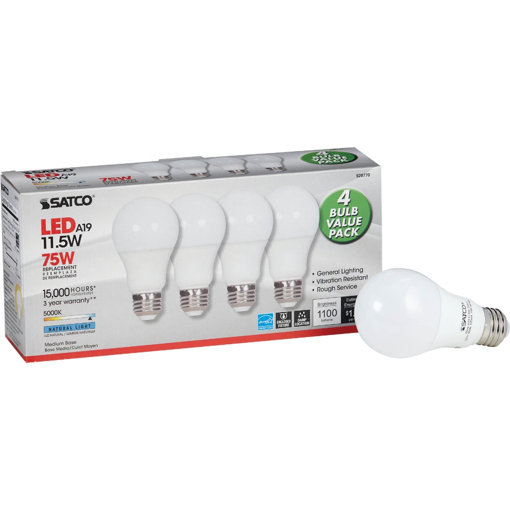 SATCO PRODUCTS, INC. S28770 Satco A19 Medium LED Light Bulb Family