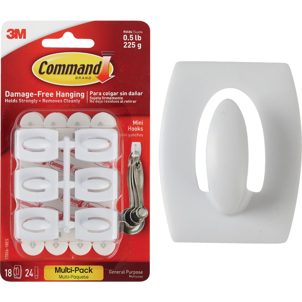 3M 1700618ES 3M Command Mini Adhesive Hook Family Hardware