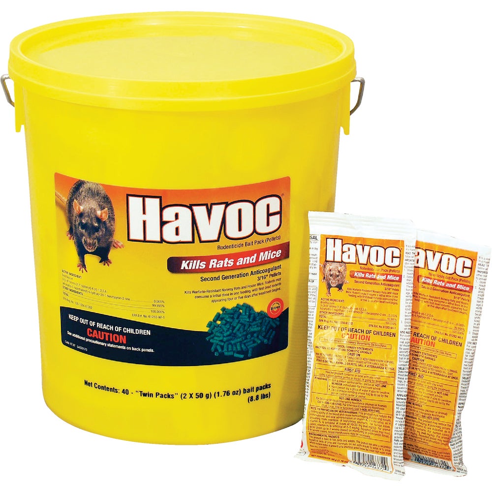 Havoc 116372 Havoc Rat And Mouse Poison Pellet Bait Packs Family Hardware