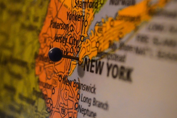 Map with destination pin