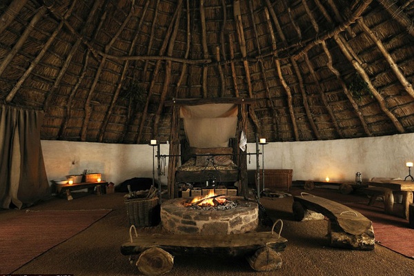 It took a family in England six months to build this Iron Age hut. Now taking reservations. Photo courtesy of Upcott Roundhouse.