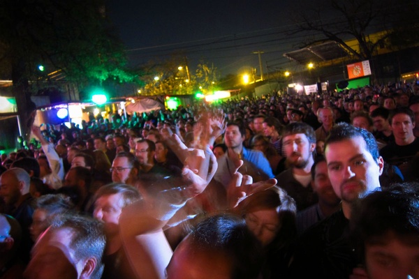Crazy crowds at SXSW in Austin, Texas.