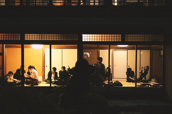 Inside Yojiya Cafe, Philosopher's Path, Kyoto.