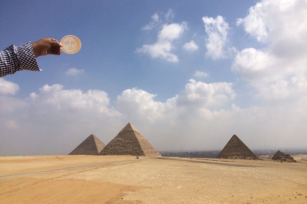 Mr. Saturday Night at the Pyramids of Giza.