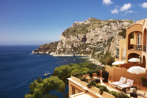 The view from the Punta Tragara Hotel, overlooking the sea