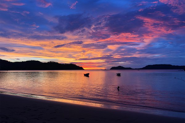 Sunset at El Mangroove, Costa Rica.