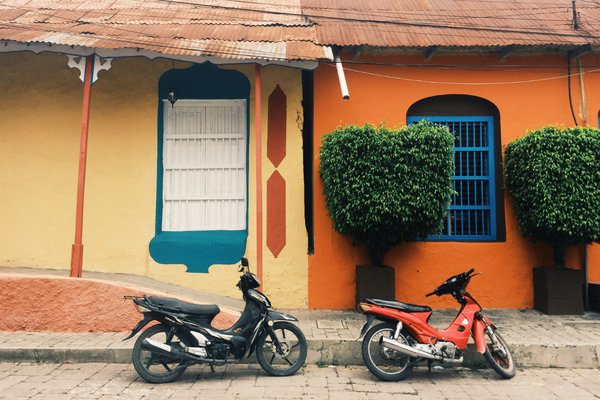 A street in Flores, Guatemala