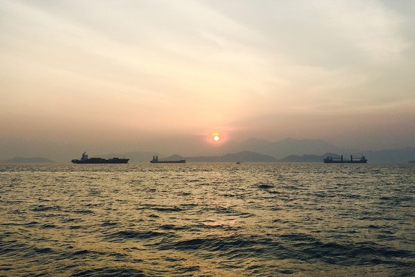 The ferry from Lamma Island to Hong Kong.