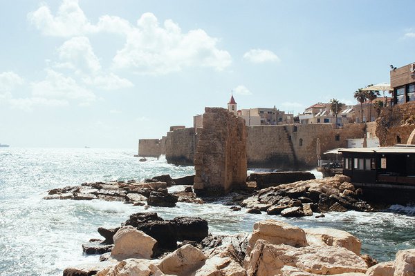 The wall that once surrounded Acre, Israel.