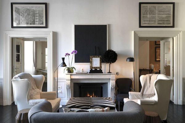 JK Place Hotel fireplace
