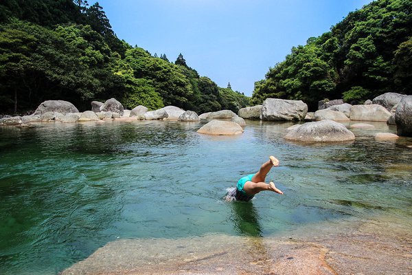 Yoggogawa freshwater pool, Yakushima, Japan