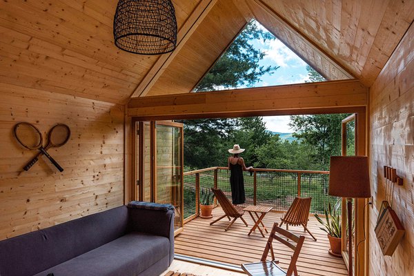 Eastwind's wooden cabin in Windham, NY.