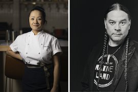 Chef Diane Moua and chef Sean Sherman
