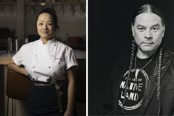 Chef Diane Moua and chef Sean Sherman