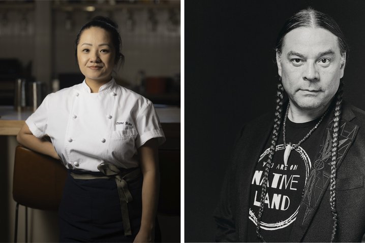 Chef Diane Moua and chef Sean Sherman