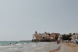 Platja de Sant Sebastià in Stiges Spain