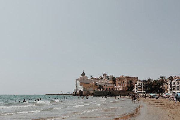 Platja de Sant Sebastià in Stiges Spain