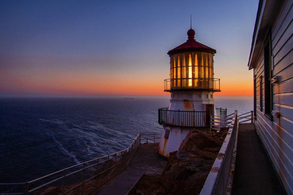 Traditional lighthouse at Point Reyes National Seashore.