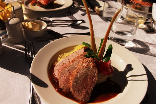Meal onboard Rocky Mountaineer