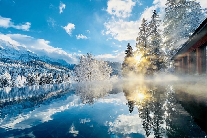 A pool at Schloss Elmau hotel in Germany