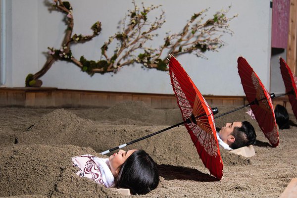 Volcanic Sand Bath at SoJo Spa in Edgewood, New Jersey.