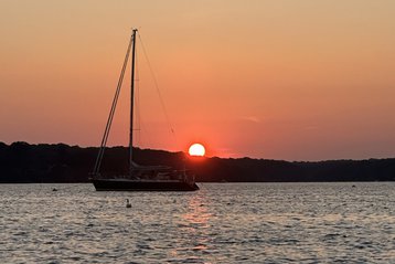 Sunset at Three Mile Harbor in Springs, New York