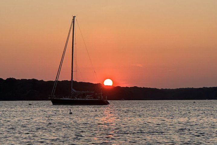 Sunset at Three Mile Harbor in Springs, New York